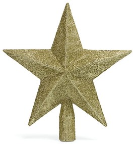 Χριστουγεννιάτικη Κορυφή Δέντρου Χρυσή με Glitter 20cm 237527