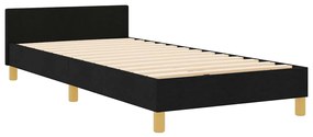 vidaXL Σκελετός Κρεβατιού με κεφαλάρι Μαύρο 100 x 200 cm ύφασμα