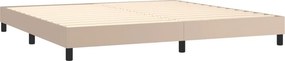 vidaXL Κρεβάτι Boxspring με Στρώμα Καπουτσίνο 200x200εκ.από Συνθ.Δέρμα