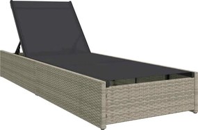 vidaXL Ξαπλώστρα Μπεζ 200.5 x 70 x 75 εκ συνθετικό ρατάν