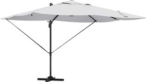 vidaXL Ομπρέλα ηλίου με φώτα λωρίδας LED Άμμος 351 x 250 x 253 εκ