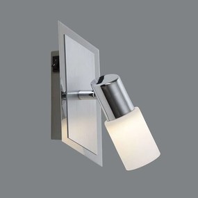 Φωτιστικό Τοίχου-Σποτ Led Clapton 430Lm 7x20cm Chrome-White Brushed 821470105 Trio Lighting Metal, Glass