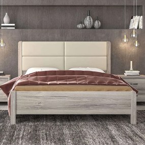 Κρεβάτι Νo45Δ 150x200x100cm Ash-Beige Double