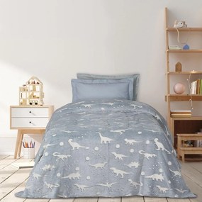 Κουβέρτα Παιδική 4900 Fleece Που Φωτίζει Στο Σκοτάδι Grey-White Das Home Μονό 160x220cm Πολυέστερ