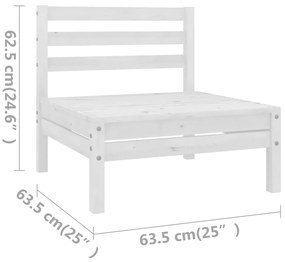 vidaXL Σαλόνι Κήπου Σετ 8 Τεμαχίων Λευκό από Μασίφ Ξύλο Πεύκου