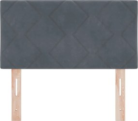 vidaXL LED κεφαλάρι Σκούρο Γκρι 80 cm Βελούδο