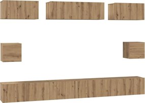 vidaXL Σετ επίπλου τηλεόρασης 8 pcs Artisan Oak Επεξεργασμένο ξύλο