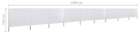 VidaXL Προστατευτικό Αέρα 9 Πάνελ Λευκό Άμμου 1200x120 εκ. Υφασμάτινο