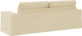 vidaXL Καναπές Κρεμ 222 x 80 x 82 εκ ύφασμα