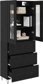 vidaXL Highboard Μαύρη Οξυά 69,5 x 34 x 90 εκ. Επεξεργασμένο ξύλο