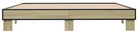 vidaXL Πλαίσιο Κρεβατιού Sonoma Δρυς 200x200 εκ. Επεξ. Ξύλο &amp; Μέταλλο