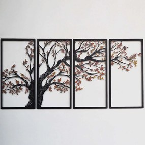 Διακοσμητικό Τοίχου Autumn Vibes (Σετ 4Τμχ) 507ATP1201 48x98cm Black-Orange Wallity Ατσάλι