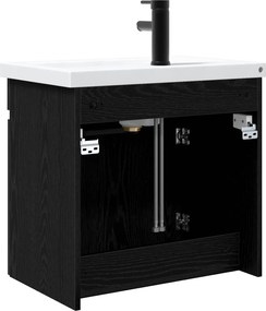vidaXL Μονάδα μπάνιου με βρύση Μαύρη Δρυς 61 x 40 x 74,5 εκ.