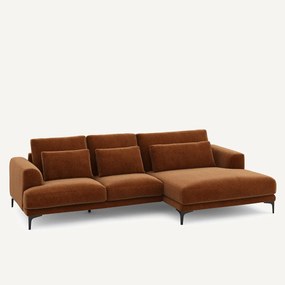 Γωνιακός καναπές XL δεξιός, από βελούδινο chenille, MARSILE