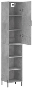 vidaXL Ντουλάπι Γκρι Σκυροδέματος 34,5x34x180 εκ. Επεξεργασμένο Ξύλο