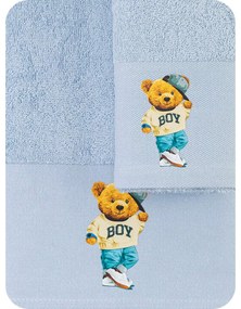 Borea Πετσέτες Σετ 2ΤΜΧ Teddy Boy 70 x 120 / 30 x 50 cm Σιέλ