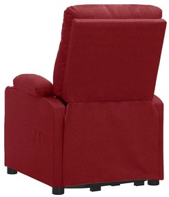 vidaXL Πολυθρόνα Μασάζ Ανακλινόμενη με Ανύψωση Μπορντό Υφασμάτινη