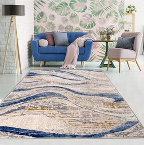 Stewehome μοντέρνο χαλί γκρι μπλε 100x300x6 cm