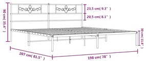 ΠΛΑΙΣΙΟ ΚΡΕΒΑΤΙΟΥ ΜΕ ΚΕΦΑΛΑΡΙ ΜΑΥΡΟ 193 X 203 ΕΚ. ΜΕΤΑΛΛΙΚΟ 355273