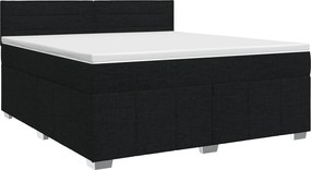 vidaXL Κρεβάτι box spring με στρώμα Μαύρο 180 x 200 cm Ύφασμα