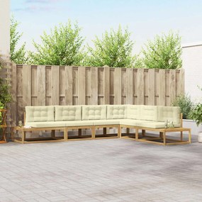 vidaXL Σειρά Καναπέ Εξωτερικού Λευκό 357 x 198,5 x 73 εκ Πολυεστέρας