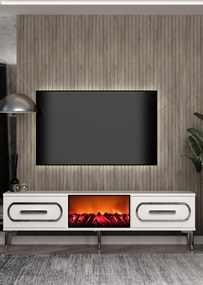 Stewehome Έπιπλο τηλεόρασης με εστία και ντουλάπι 150x30x41 cm