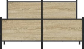 vidaXL Σκελετός Κρεβ. Χωρίς Στρώμα Sonoma Δρυς 160x200 εκ. Μεταλλικό