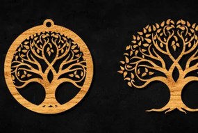 Σετ των 2 Intra απο ξύλο plywood 3mm-4mm πάχος – Αρχείο CUT Cut Tree Δίασταση 20x20 cm INTRAFABR-99084029