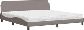 vidaXL Κρεβάτι με Στρώμα Dover Taupe 200x200 εκ. Υφασμάτινο