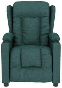 vidaXL Πολυθρόνα Μασάζ Σκούρο Πράσινο Υφασμάτινη