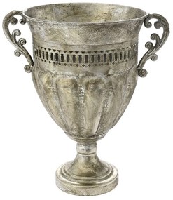 Βάζο-Αμφορέας Αντικέ 79329 29x22x32cm Silver Μέταλλο