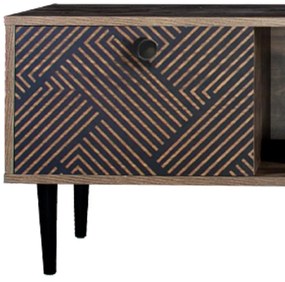 Έπιπλο Τηλεόρασης Home Fylliana Μαύρο με Γκρί Δρύς 120x39.5x45 εκ. 120x39.5x45 εκ.