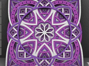 Intra απο ξύλο plywood  Χρώμα wenge 3mm-4mm πάχος - Flower Mandala , Layered Mandala Δίασταση 30x30 cm INTRAFABR-121663834