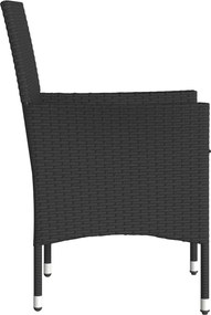 vidaXL Καρέκλες Κήπου 2 τεμ. Μαύρες από Συνθετικό Ρατάν με Μαξιλάρια
