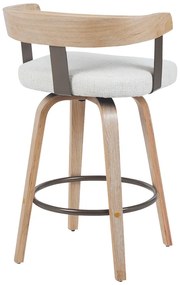 Σκαμπό μπαρ Anesy pakoworld περιστρεφόμενο μεσαίου μεγέθους μέταλλο-ξύλο με ύφασμα σε μπεζ απόχρωση 54x50x85εκ