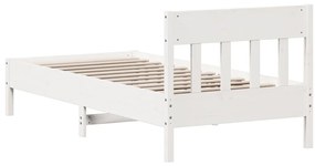 vidaXL Σκελετός Κρεβ. Χωρίς Στρώμα Λευκό 90x190 εκ Μασίφ Πεύκο
