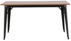 Τραπέζι Dallas 3265, Μαύρο, Καρυδί, 75x80x140cm, 26 kg, Ινοσανίδες μέσης πυκνότητας, Μέταλλο | Epipla1.gr