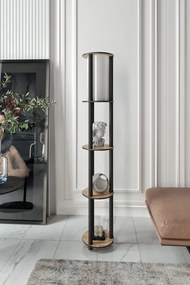 Φωτιστικό δαπέδου με ράφι από πεύκο Καφέ 24x24x24 cm