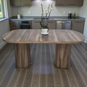 Stewehome Τραπέζι Τραπεζαρίας MDF Καρυδί Οβάλ 90x170 cm
