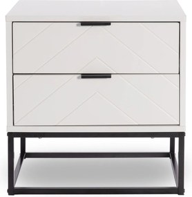 DIANO Κομοδίνο με 2 Συρτάρια, Άσπρο   1τμχ