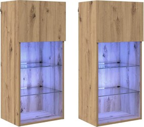 vidaXL Τοίχου ντουλάπες τηλεόρασης 2 pcs Artisan Oak