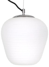 FREYA 00746 Μοντέρνο Κρεμαστό Φωτιστικό Οροφής Μονόφωτο Λευκό Γυάλινο Φ20 x Υ23cm