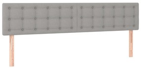 Κρεβάτι Boxspring με Στρώμα &amp; LED Αν.Γκρι 160x200 εκ Υφασμάτινο - Γκρι