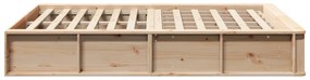 vidaXL Σκελετός Κρεβατιού Καφέ 140 x 190 cm Μασίφ ξύλο πεύκου