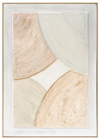 WALL PAINTING 3D  WITH BEIGE PS FRAME-HANDMADE CURVE SHAPES 72x5x102Hcm.