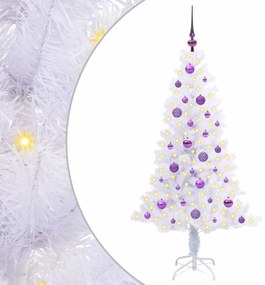 vidaXL Τεχνητό Χριστουγεννιάτικο Δέντρο Λευκό 150 cm PVC και Χάλυβας