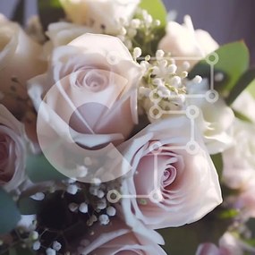 Σετ των 2 Intra Συλλεκτικό Ξύλινο Παζλ Plywood 4mm - Μπουκέτο με ροζ τριαντάφυλλα και μωρό ανάσα Σε Ξύλινο Κουτί - Διαστάσεις: 10x10 cm – 25 κομμάτια