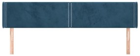 vidaXL Κεφαλάρι με Πτερύγια Σκούρο Μπλε 203x16x78/88 εκ. Βελούδινο