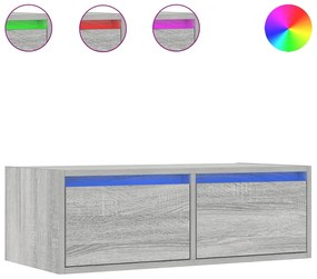 vidaXL Έπιπλο Τηλεόρασης με LED Γκρι Sonoma 75x35,5x25 εκ.