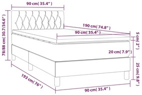 ΚΡΕΒΑΤΙ BOXSPRING ΜΕ ΣΤΡΩΜΑ &amp; LED ΜΑΥΡΟ 90X190 ΕΚ. ΥΦΑΣΜΑΤΙΝΟ 3133359